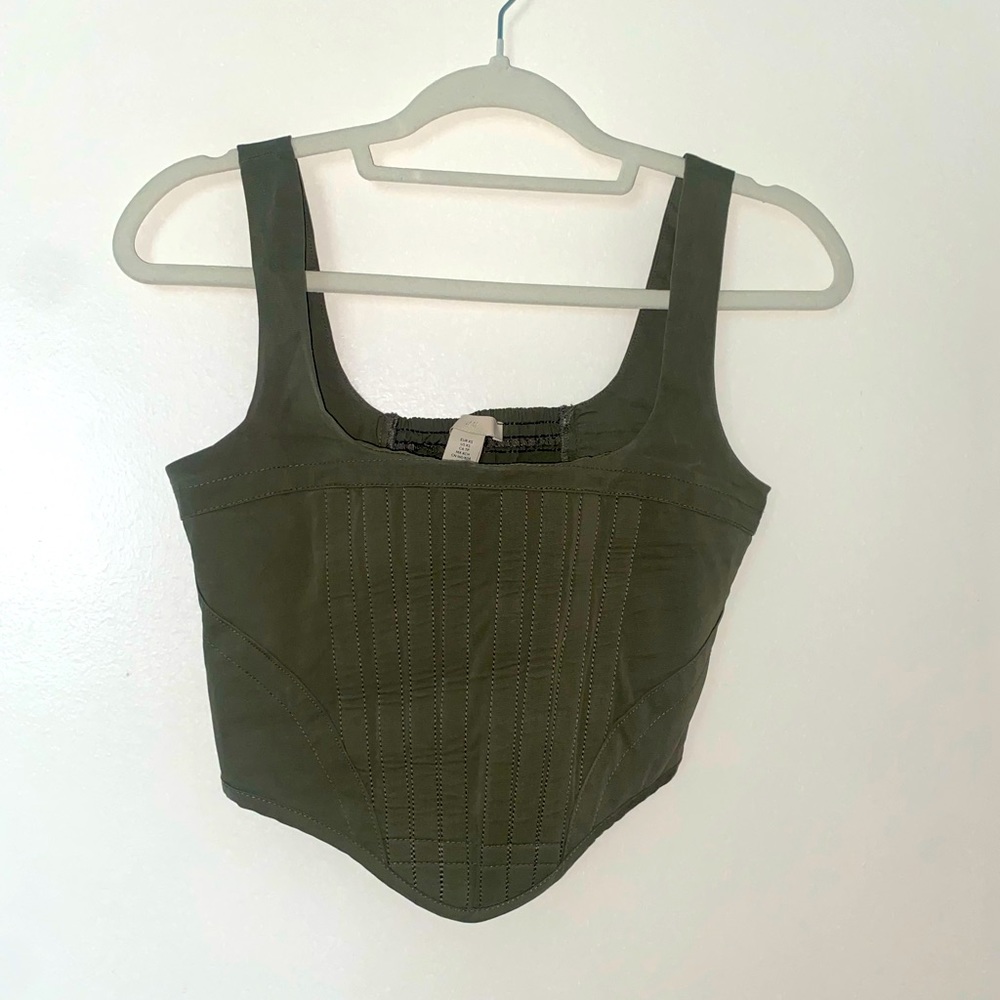 Olive Corset Top